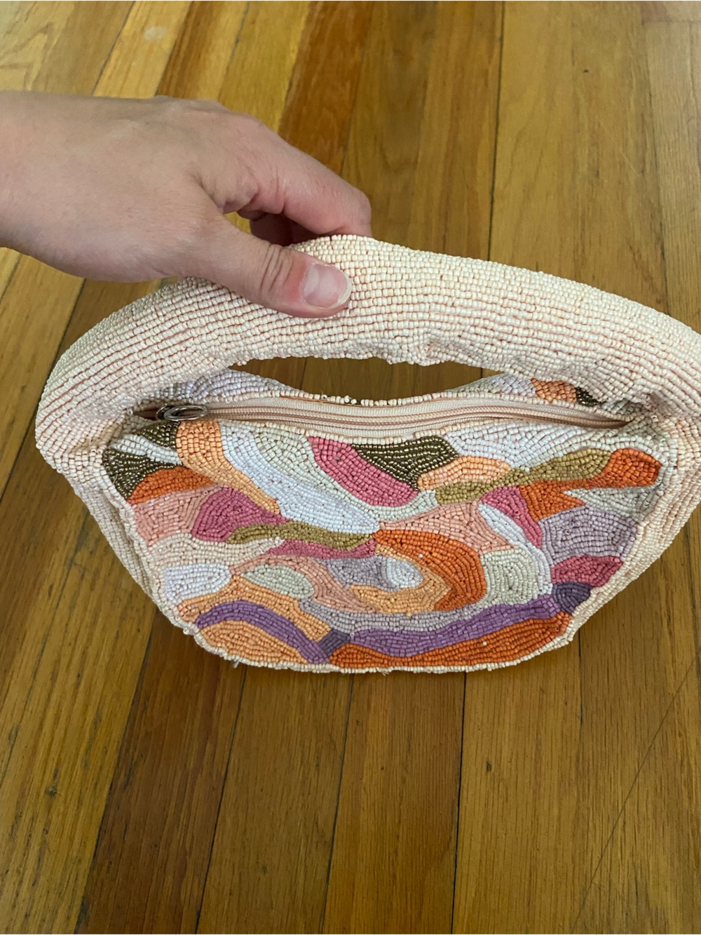Sincerely Jules Beaded Clutch in Pink, Orange, Purple, Cream - Picture 2 of 3
